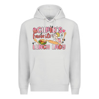 Dove Grey cupid's favorite lunch lady Premium Hoodie - MaliasSmallBusiness