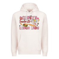 Pale Pink cupid's favorite lunch lady Premium Hoodie - MaliasSmallBusiness