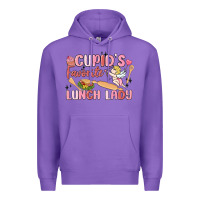 Purple cupid's favorite lunch lady Premium Hoodie - MaliasSmallBusiness