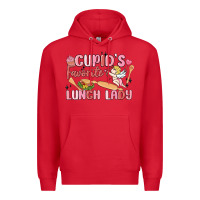 Red cupid's favorite lunch lady Premium Hoodie - MaliasSmallBusiness