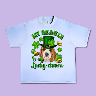 St.patrick's Day My Beagle Is My Lucky Charm Urban Heavy Tee Designed By Ranaportraitstore
