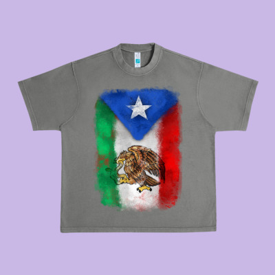 Mexico And Puerto Rico Flag Urban Heavy Tee Designed By Zillion Design Studio
