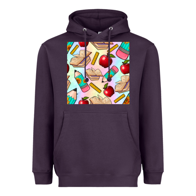 School Seamless Pattern Heavyweight Hoodie by BundleAndBundleShop | Teevron