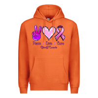 Carrot Peace love cure Breast Cancer Premium Hoodie - NancyCooperArtShop