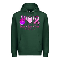 Sports Green Peace love cure Breast Cancer Premium Hoodie - NancyCooperArtShop