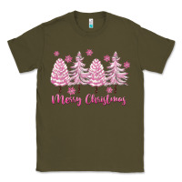 Army Green Merry Christmas Trees Classic Tee - FaDigitalArtStudio