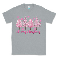 Heather Grey Merry Christmas Trees Classic Tee - FaDigitalArtStudio