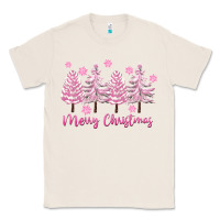 Natural Merry Christmas Trees Classic Tee - FaDigitalArtStudio