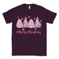 Plum Merry Christmas Trees Classic Tee - FaDigitalArtStudio