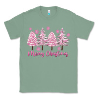 Sage Merry Christmas Trees Classic Tee - FaDigitalArtStudio