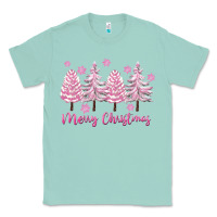 Seafoam Merry Christmas Trees Classic Tee - FaDigitalArtStudio