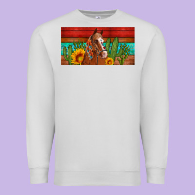 Aztec Horse Cactus And Sunflowers License Plate Template Premium Sweatshirt Designed By Artiststas