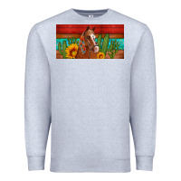 Heather Grey aztec horse cactus and sunflowers license plate template Premium Sweatshirt - Artiststas