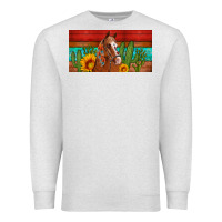Oatmeal Heather aztec horse cactus and sunflowers license plate template Premium Sweatshirt - Artiststas