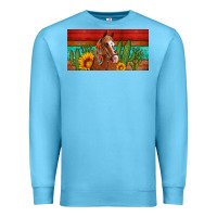 Ocean Blue aztec horse cactus and sunflowers license plate template Premium Sweatshirt - Artiststas