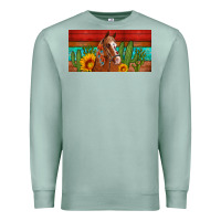 Seafoam aztec horse cactus and sunflowers license plate template Premium Sweatshirt - Artiststas
