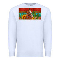 White aztec horse cactus and sunflowers license plate template Premium Sweatshirt - Artiststas