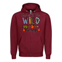 Burgundy teacher of the wild things Zipper Hoodie - CowhideDigitalArt
