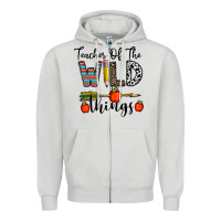 Dove Grey teacher of the wild things Zipper Hoodie - CowhideDigitalArt