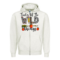 Oatmeal Heather teacher of the wild things Zipper Hoodie - CowhideDigitalArt