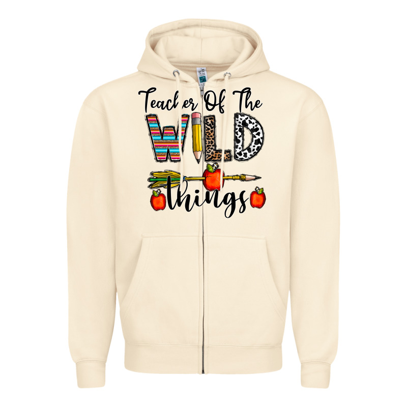 Teacher Of The Wild Things Zipper Hoodie by CowhideDigitalArt | Teevron