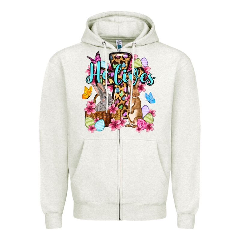 Easter Day He Lives Zipper Hoodie by OliviaCreatesArt | Teevron