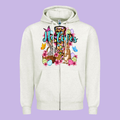 Easter Day He Lives Zipper Hoodie Designed By Oliviacreatesart