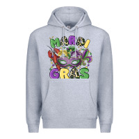 Heather Grey mardi gras Premium Hoodie - MaliasSmallBusiness