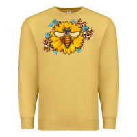 Antique Gold bee sunflower leopard Premium Sweatshirt - AdoDesignShop