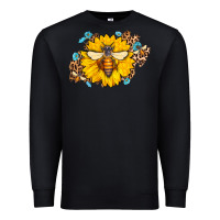 Black bee sunflower leopard Premium Sweatshirt - AdoDesignShop