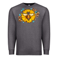 Charcoal Heather bee sunflower leopard Premium Sweatshirt - AdoDesignShop