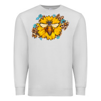 Dove Grey bee sunflower leopard Premium Sweatshirt - AdoDesignShop