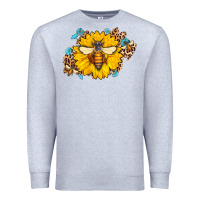 Heather Grey bee sunflower leopard Premium Sweatshirt - AdoDesignShop