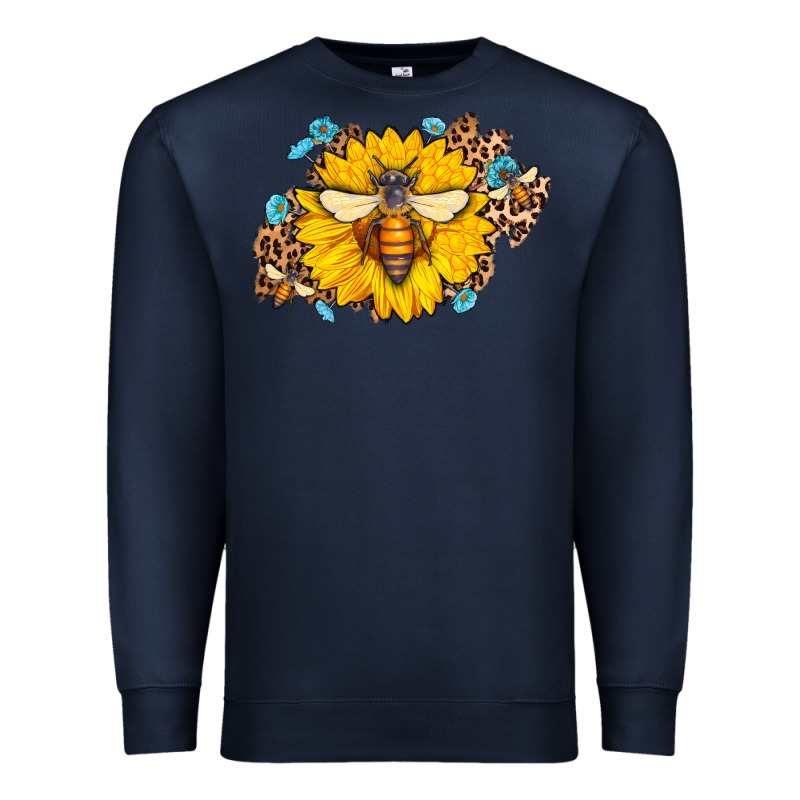 Bee Sunflower Leopard Premium Sweatshirt by AdoDesignShop | Teevron