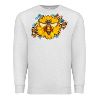 Oatmeal Heather bee sunflower leopard Premium Sweatshirt - AdoDesignShop