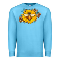 Ocean Blue bee sunflower leopard Premium Sweatshirt - AdoDesignShop