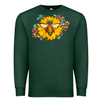 Sports Green bee sunflower leopard Premium Sweatshirt - AdoDesignShop