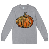 Heather Grey leopard pumpkin Long Sleeve Tee - RanaPortraitStore