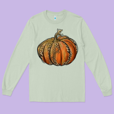 Leopard Pumpkin Long Sleeve Tee Designed By Ranaportraitstore