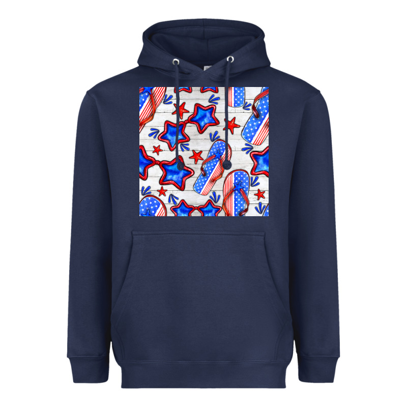 4th Of July Flip Flops Seamless Pattern Heavyweight Hoodie by BundleAndBundleShop | Teevron