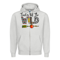 Dove Grey teacher of the wild Zipper Hoodie - CowhideDigitalArt