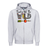 Heather Grey teacher of the wild Zipper Hoodie - CowhideDigitalArt