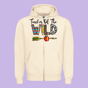 Teacher Of The Wild Zipper Hoodie Designed By Cowhidedigitalart