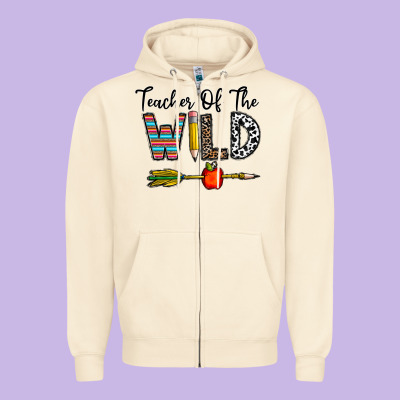 Teacher Of The Wild Zipper Hoodie Designed By Cowhidedigitalart