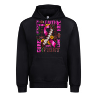 Black breast cancer american football ribbon love cure fight bbs Urban Hoodie - BundleAndBundleShop