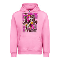 Fuchsia Pink breast cancer american football ribbon love cure fight bbs Urban Hoodie - BundleAndBundleShop