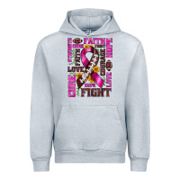 Heather Grey breast cancer american football ribbon love cure fight bbs Urban Hoodie - BundleAndBundleShop