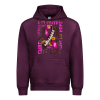 Mauve Wine breast cancer american football ribbon love cure fight bbs Urban Hoodie - BundleAndBundleShop