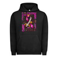 Pigment Black breast cancer american football ribbon love cure fight bbs Urban Hoodie - BundleAndBundleShop