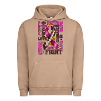 Pigment Burro breast cancer american football ribbon love cure fight bbs Urban Hoodie - BundleAndBundleShop